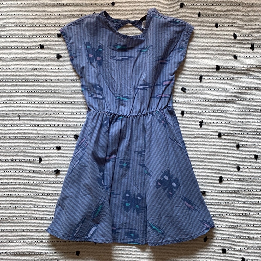 Tea Ikat Stripe Keyhole Dress